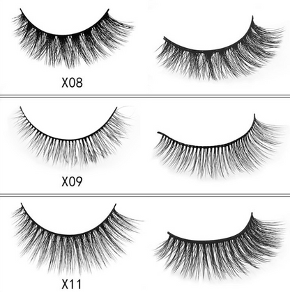 3D Mink Eyelashes, 3 Pairs of Natural Fiber eyelashes, Long False Eyelashes, Faux Mink False Eye lashes, Handmade eyelashes, Reusable eyelashes, Thick Black Fake EyeLashes, velvet, beauty store, lash, lashes, fake eyelashes, velvet, accessories 