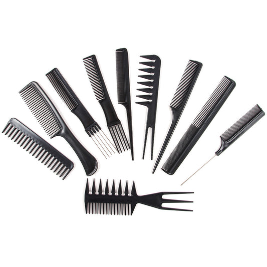 Hair Comb, comb Set 10 Pieces, Professional Styling Comb Set, Black comb set, hair styling, hair detailing , velvet, wigs, extensions , hair comb, hair style, beauty store, hair accessories, perming and winding hair, wet and knotty hair