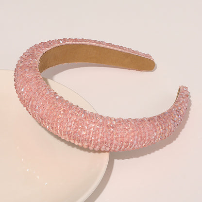 Sponge Wide Brim, Handmade Headband, Fashion Rhinestone Headband, Women Padded Headband, Fancy Bling Diamond Sparkle Crystal Beaded Headband, Cute Hair Band, Holiday Hair Accessories, For Women Girls Day, Sweetest Day Gifts, velvet, hair accessories , hair tools, beauty store, hair detailing , hair styling, hair style, curly hair, straight hair , wavy hair