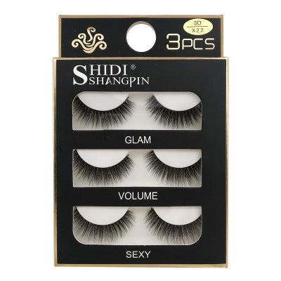 3D Mink Eyelashes, 3 Pairs of Natural Fiber eyelashes, Long False Eyelashes, Faux Mink False Eye lashes, Handmade eyelashes, Reusable eyelashes, Thick Black Fake EyeLashes, velvet, beauty store, lash, lashes, fake eyelashes, velvet, accessories 