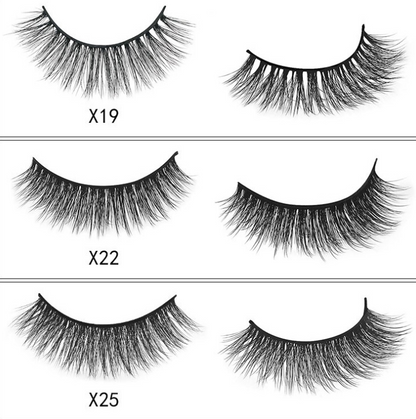 3D Mink Eyelashes, 3 Pairs of Natural Fiber eyelashes, Long False Eyelashes, Faux Mink False Eye lashes, Handmade eyelashes, Reusable eyelashes, Thick Black Fake EyeLashes, velvet, beauty store, lash, lashes, fake eyelashes, velvet, accessories 