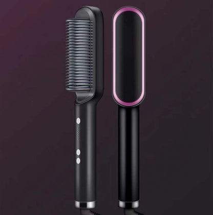 2 In 1 Hair Straightener, Hot Comb Negative Ion Curling, Electric Hair Brush, Styling Comb, Hair Curler, Portable Electric Straightening Comb, velvet, hair, hair accessories , velvet, essential hair products, hair ironing comb, portable straightener , portable straightening comb, brush, beauty store, beauty supplies