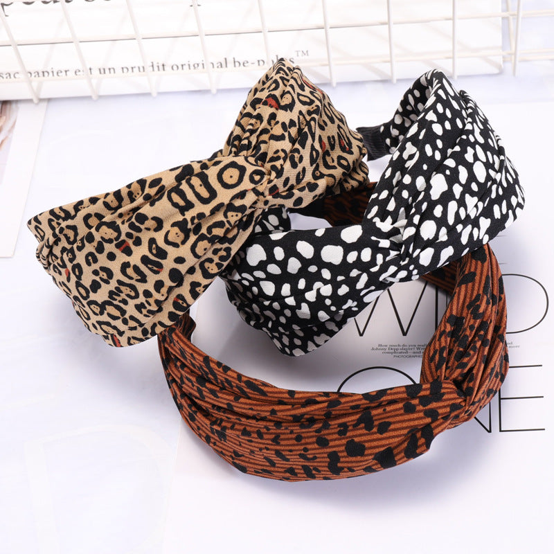 Leopard Print, Black & white Dot Headband, Cross Headbands for Women, Bow Knotted Wide Headband, Yoga Hair Band, Fashion Elastic Hair Accessories for Women, velvet, hair accessories , hair products , hair detailing , hair band, band for curly hair, band for straight hair, band for wavy hair, hairband, women favorite 