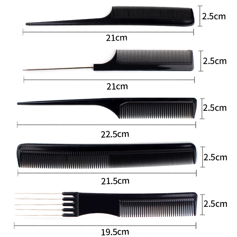 Hair Comb, comb Set 10 Pieces, Professional Styling Comb Set, Black comb set, hair styling, hair detailing , velvet, wigs, extensions , hair comb, hair style, beauty store, hair accessories, perming and winding hair, wet and knotty hair