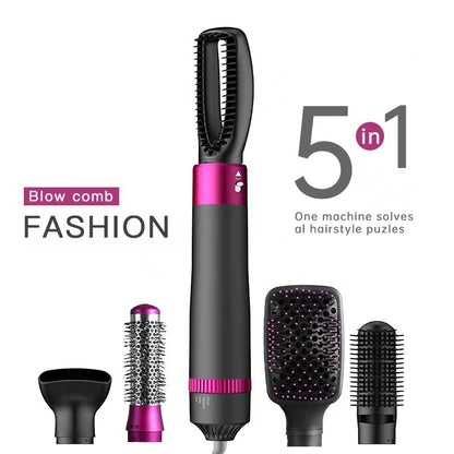 Professional 5 In 1 Hair Dryer Brush, Straightening Brush, Electric Hair Styling Tool, Automatic Hair Curler, Beauty Supplies Gadgets, velvet, hair, hair accessories , essential hair products, hair detailing , hair styling, curly hair products , straight hair products , wavy hair products 