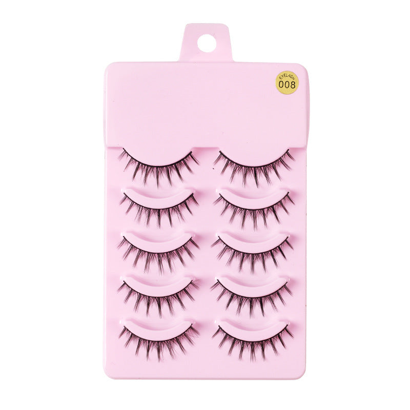 5 Pairs Pre-Glued Manga Lashes, Anime Cosplay Natural Wispy Artificial eyelashes, False Eyelashes, Cat Eye, Kitty Eye, Lashes, velvet, women lashes, beauty store, hair, accessories , women essential, women makeup , makeup tools