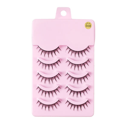 5 Pairs Pre-Glued Manga Lashes, Anime Cosplay Natural Wispy Artificial eyelashes, False Eyelashes, Cat Eye, Kitty Eye, Lashes, velvet, women lashes, beauty store, hair, accessories , women essential, women makeup , makeup tools