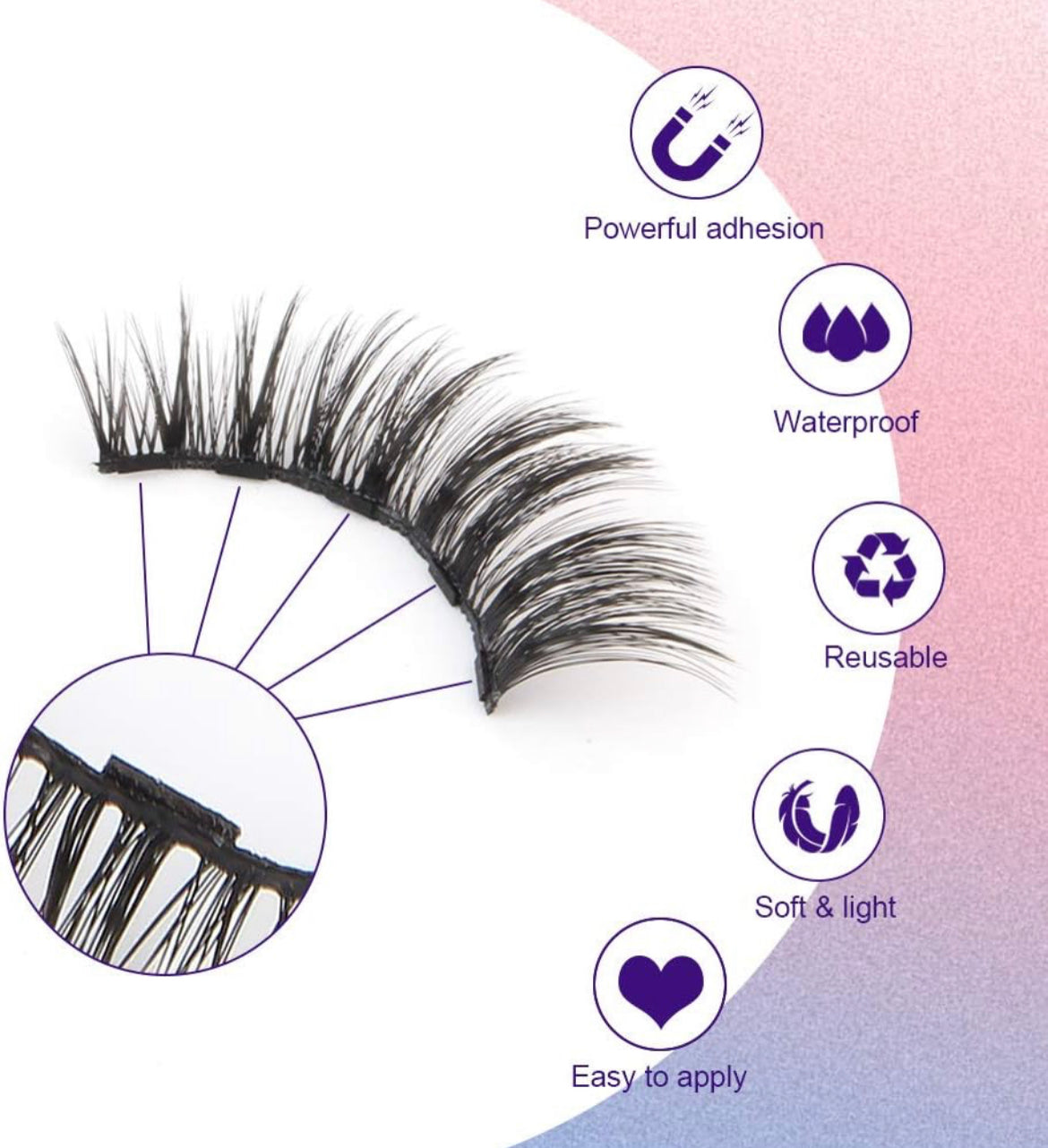 Magnetic Eyelashes, Eyeliner Set, Long Lasting eyelashes, False eyelashes, Mink Waterproof Eye Lashes, Extension lashes, Reusable eyelashes, Beauty Makeup Tool, Magnetic Eyelashes, with Eyeliner, Most Natural Looking eyelashes, Magnetic Lashes Kit, with Applicator, Best 8D, 3D Look, Reusable Fake Eye Lash, No Glue eyelashes, Strongest Waterproof Liquid Liner, velvet, hair, makeup, tools, fake eyelashes , beauty store