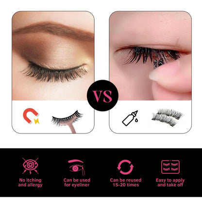 Magnetic Eyelashes, Eyeliner Set, Long Lasting eyelashes, False eyelashes, Mink Waterproof Eye Lashes, Extension lashes, Reusable eyelashes, Beauty Makeup Tool, Magnetic Eyelashes, with Eyeliner, Most Natural Looking eyelashes, Magnetic Lashes Kit, with Applicator, Best 8D, 3D Look, Reusable Fake Eye Lash, No Glue eyelashes, Strongest Waterproof Liquid Liner, velvet, hair, makeup, tools, fake eyelashes , beauty store