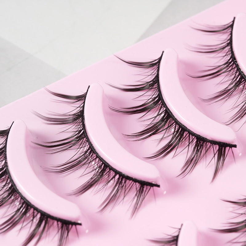 5 Pairs Pre-Glued Manga Lashes, Anime Cosplay Natural Wispy Artificial eyelashes, False Eyelashes, Cat Eye, Kitty Eye, Lashes, velvet, women lashes, beauty store, hair, accessories , women essential, women makeup , makeup tools