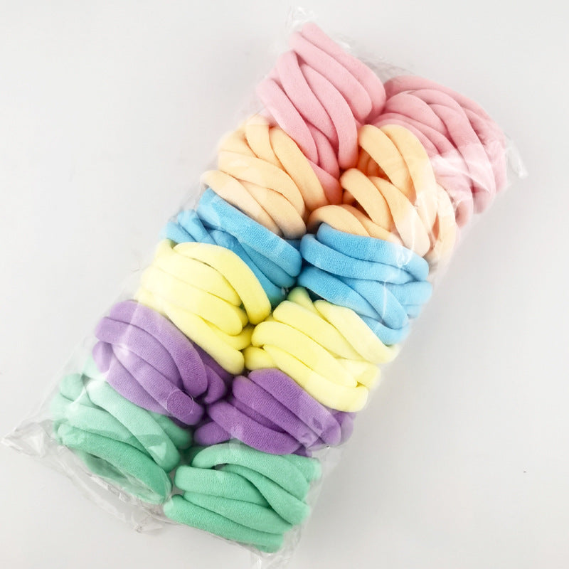 Towel Hair Tie, Seamless High Elasticity Seamless Hair Tie, Hair Rope, Rubber Band, 50Pcs Baby Hair Ties, Cotton Toddler Hair Ties, for Girls and Kids, Multicolor Small Seamless Hair Bands, Elastic Ponytail Holders, velvet, hair accessories , hair, curly hair, straight hair, wavy hair, beauty store, wigs, extensions 