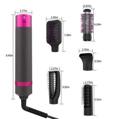 Professional 5 In 1 Hair Dryer Brush, Straightening Brush, Electric Hair Styling Tool, Automatic Hair Curler, Beauty Supplies Gadgets, velvet, hair, hair accessories , essential hair products, hair detailing , hair styling, curly hair products , straight hair products , wavy hair products 