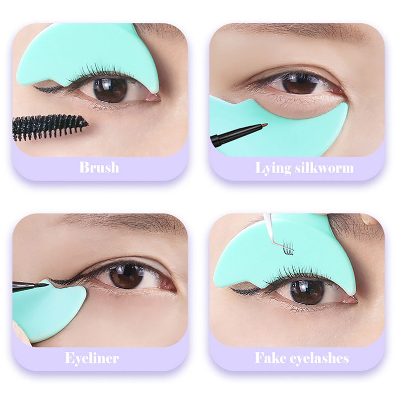 Silicone Eyeliner Stencil Wing Tip Mascara Drawing Lipstick Aid Face Cream Applicator Winged Eyeliner Aid Eyebrow Pencil Stencil Reusable